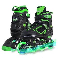 Adjustable Inline Skates for Kids Boys Girls Youth Large - Youth 5-8US Green