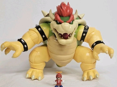 #ad Super Mario Bros Movie Bowser with Lights And 1 3 Micro Mario Propeller Tested $9.99