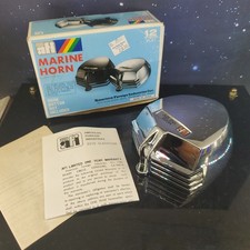 Vtg Afi Marine Horn Ynt Chrome 12 Volt Nos Japan Boat New In Box 1970s
