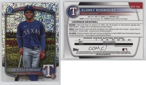 2025 Bowman Chrome Prospects Speckle Refractor /299 Elorky Rodriguez #BCP-186