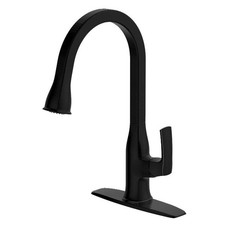 Luxury Line 192-7157 1/2" Matte Black Pull Down Kitchen Faucet