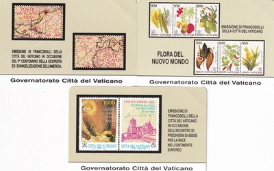 VATICAN 1st SET - URMET - DISCOVERY, FLORA, ASSISI - MV VAT-01-03 - MINT