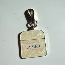 La Mer Keychain Key Chain Pearlized Metal Cream Creme Ring Purse Charm Zip Pull