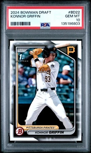 2024 Bowman Draft Paper #BD22 KONNOR GRIFFIN 1st Bowman PSA 10 - Pirates