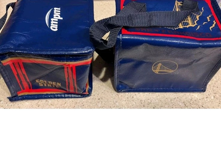 2 Golden State Warriors Lunch Bags 3/13/25 Steph 4000th 3-Pointer Game Giveaway