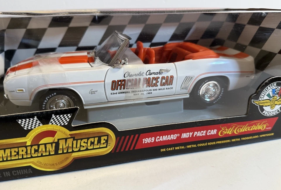 ERTL AMERICAN MUSCLE 1969 CHEVY CAMARO INDY 500 PACE CAR 1:18 LTD 1 de 2500 Foto 2 de 4