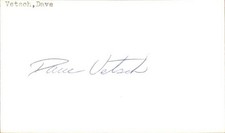 Dave Vetsch Signed 3x5 Index Card Cut  Autograph Den