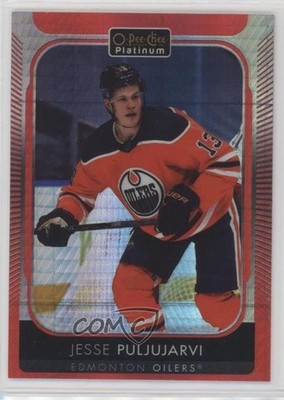 2021-22 O-Pee-Chee Platinum Red Prism 84/199 Jesse Puljujarvi #148 bg9