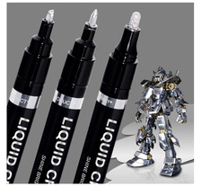 3PK Liquid Chrome Markers Set, Permanent Mirror Pens for Plastic, Metal, Art