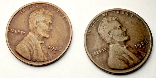 1926-D Lincoln Wheat 1c Pair ~  Fine / Very Fine? ~ Bargain! ~ D03