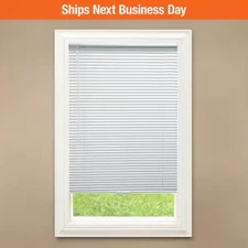 White Cordless Room Darkening Vinyl Mini Blinds with 1 in. Slats 20.5" W x 72" L