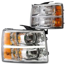 LED DRL Headlight Assembly for Chevy Silverado 1500 2500HD 3500HD 2007 2014 Pair