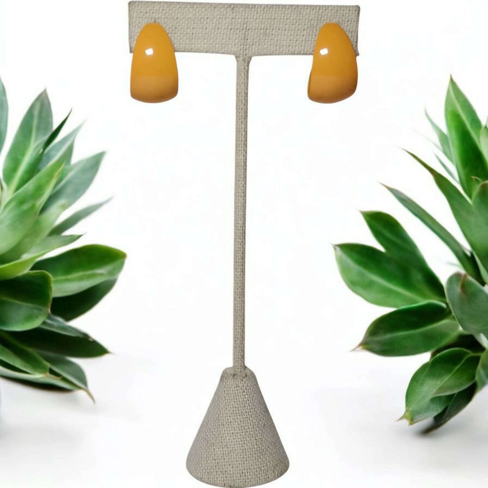 Marigold Yellow Basic Pierced Post Hoops Spring S… - image 7