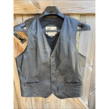 Berman's Vintage Leather Experts Vest Size 44 Black