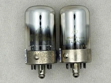 (2) Sylvania 7F7 Vacuum Tubes Black Plates Tests Strong Amplitrex