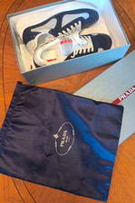 PRADA Herren Low Top Sneaker Schnürung Blau/Weiß/Rot/Grau EU 40
