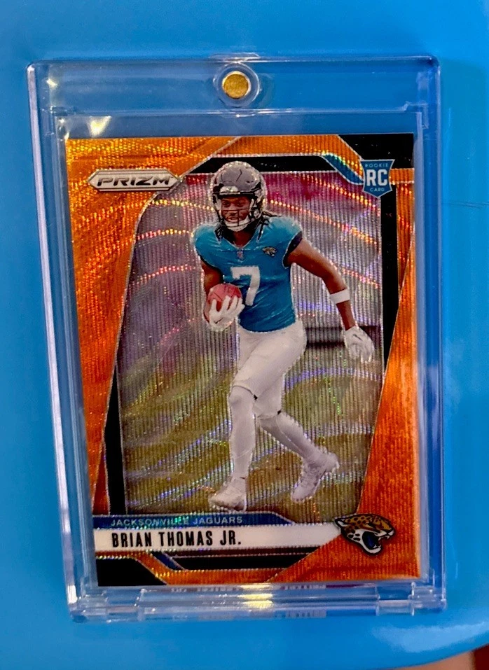 2024 Panini Prizm Brian Thomas Jr. /60 Orange Wave Prizm Rookie RC #314. Jaguars