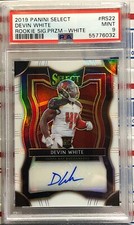 2019 SELECT DEVIN WHITE, #RS-22, AUTO, ROOKIE, WHITE PRIZM, #10/35, PSA MINT 9