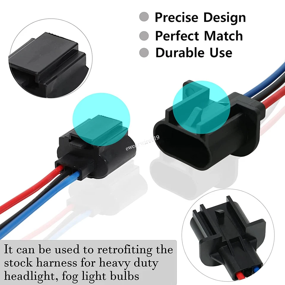 H13 9008 Wiring Harness Adapter Female Male Headlight Bulb for Nissan Sentra - Image 4 of 4