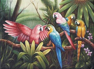 Hand-painting-Balinese-Parrot-295