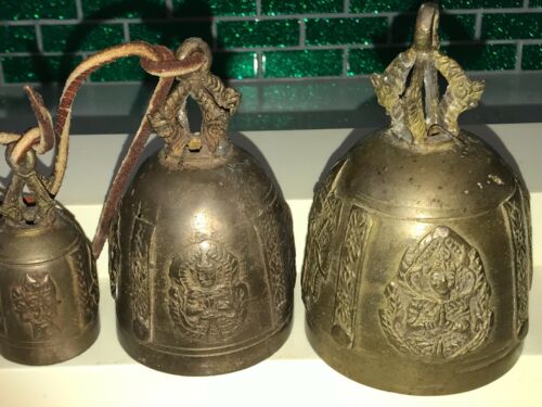 4 campanas de colección de latón Ganesha y Ayutthaya Budas templo de oración diosa elefante - Imagen 3 de 12