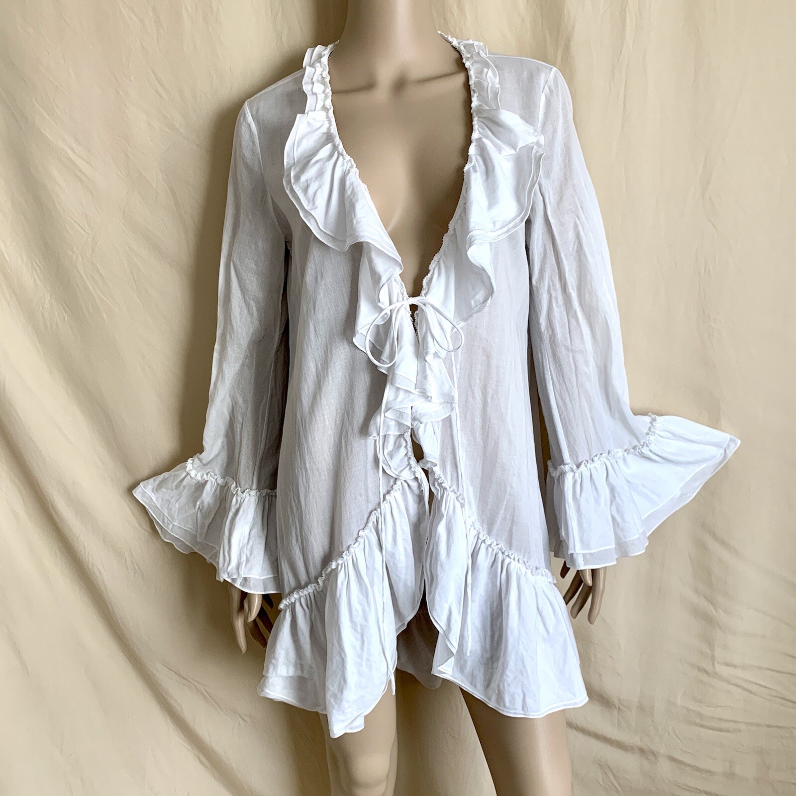 DVF Cotton Ruffle Statement Blouse - image 7