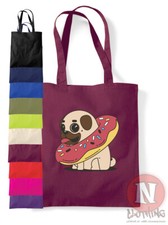 Sac À Dos Pug Donut Chien Canin Doughnut Amusant Shopping 100% Coton Écologique