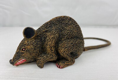 Vintage Halloween Decor Prop 8  Black Rat Resin & Vinyl Easter Unlimited READ