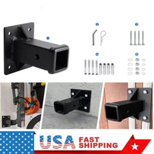 Black 2" Bolt on Receiver Hitch Tube for Pintle Hook Wall Mount For Bike Racks