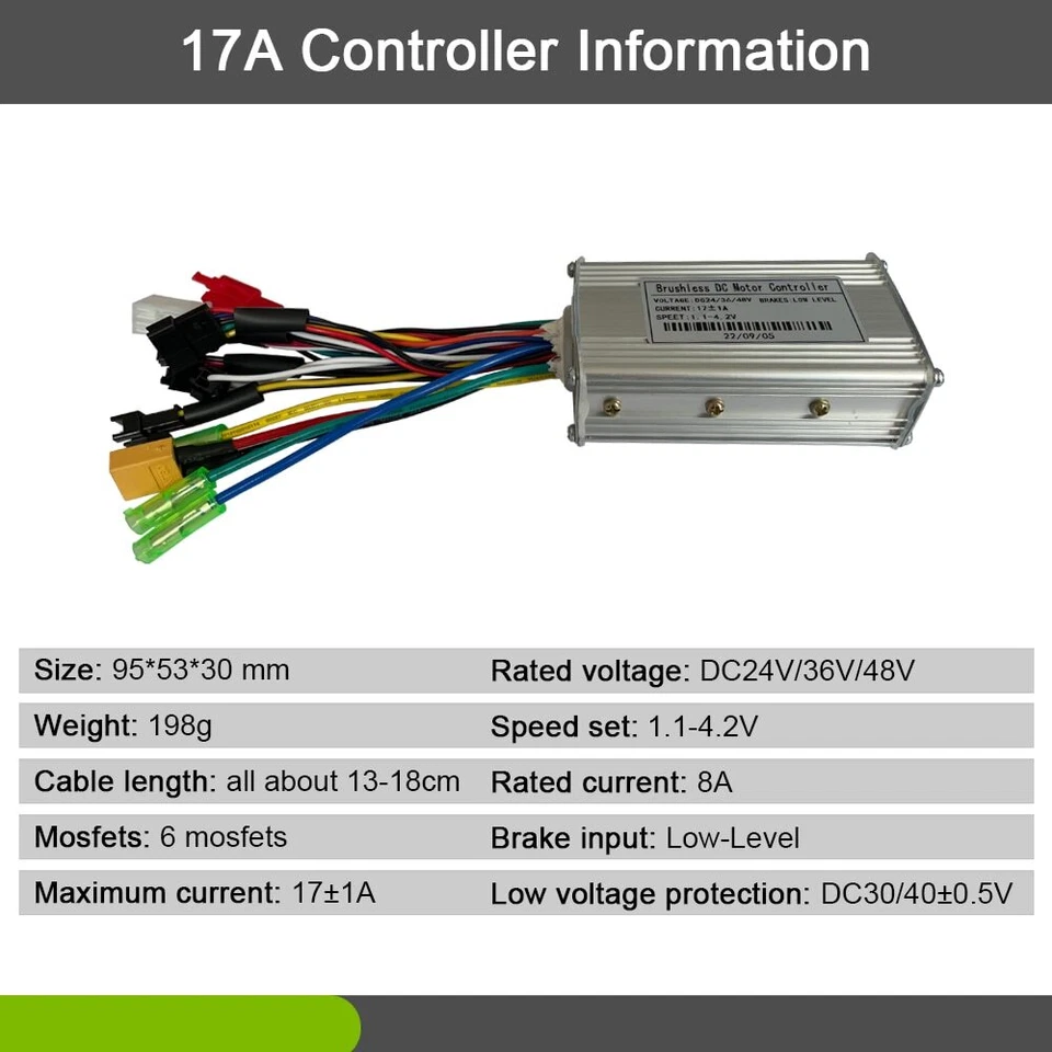 E-bike Controller 17A 26A 30A Three-Mode Sine Wave Controller V889 LCD Display  - Image 2 of 4