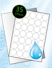 Clear Plastic Circle Labels on A4 Sheets | Round Waterproof A4 Polyester Sticker