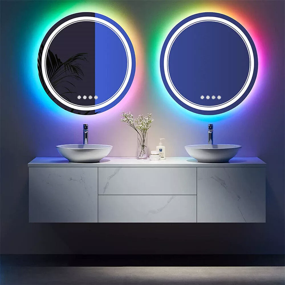 Designer LED Wall Mirror, Warm Light Backlit Rectangular – Flair Glass