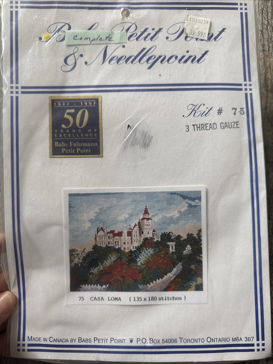 Vtg Babs Fuhrmann petit point Chart No. 75 Casa Loma 135x180 | eBay