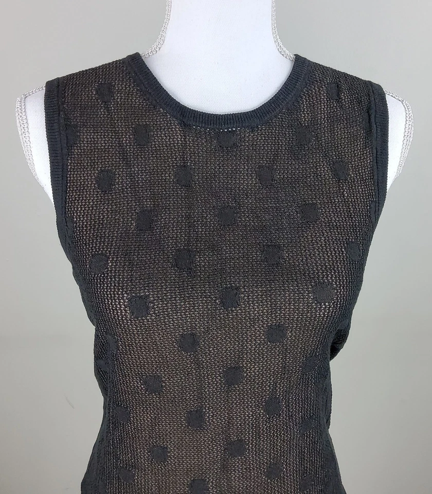 Suéter negro a lunares sin mangas Ann Taylor para mujer talla S Foto 2 de 4