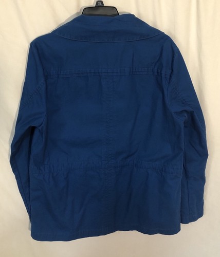 Coldwater Creek Jacket Womens Size 12 Blue 100% Cotton Collared Button Front - Picture 4 of 7