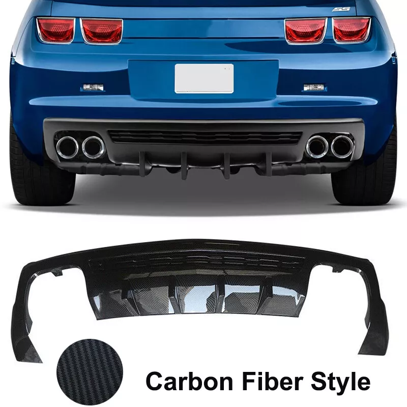 For 10 13 Chevy Camaro ZL1 Models Rear Bumper Diffuser Lip Shark Fin Carbon Look