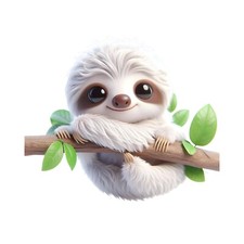 Wall decal sticker sloth 3D wall sticker 18x18 cm large