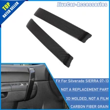 Carbon Fiber Inner Door Handle Trim Cover For Chevy Silverado GMC SIERRA 2007-13