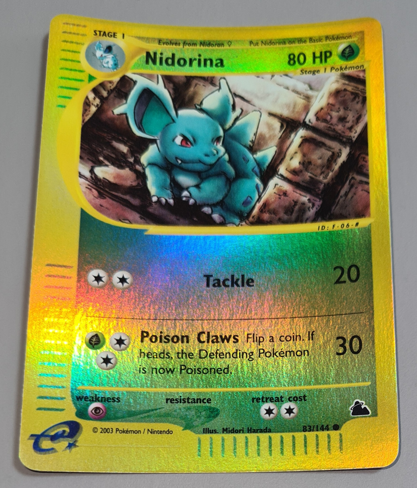 Nidorina # 83/144 Reverse Holo aus Skyridge 2003 Pokemon Englisch Mint Vintage