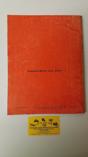 Used OEM Kawasaki KG4000A Portable Generator Service Manual OEM 99963-0052-01 - Picture 2 of 4