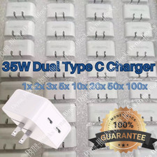Dual Port 35W USB-C Adapter PD Fast Wall Charger For iPhone 14/13/12/15 iPad Lot