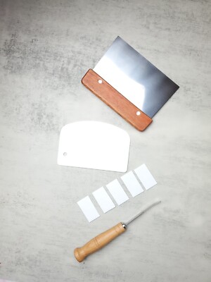 Set Of 3: Dough Bench Scraper Scorer Divider Baking Kneading Multipurpose
