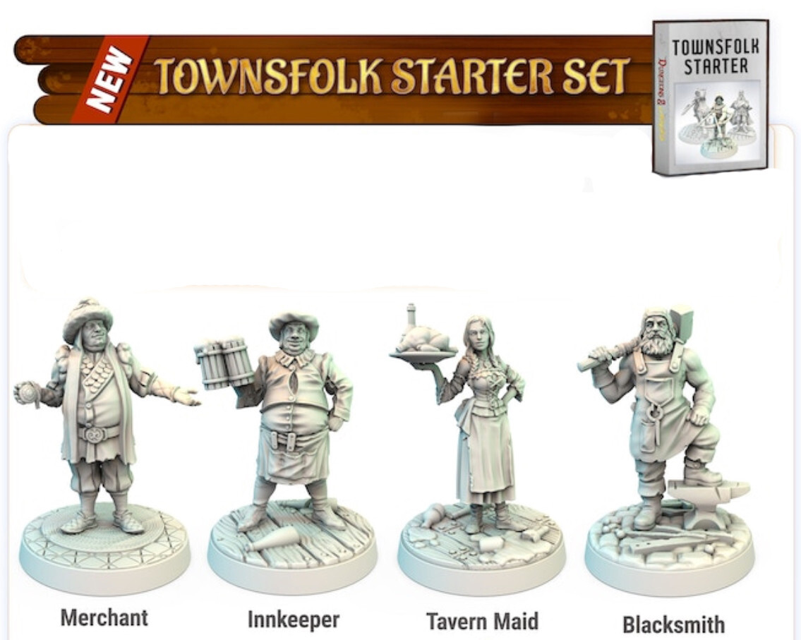 Archon Studio Dungeon & Lasers - Décors - Townsfolk Miniature Pack