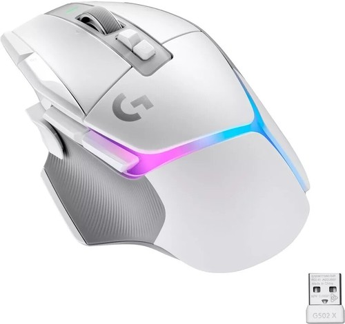 Logitech G502 X PLUS LIGHTSPEED Wireless Optical Mouse w/ Hybrid Switches, White - Picture 2 of 4