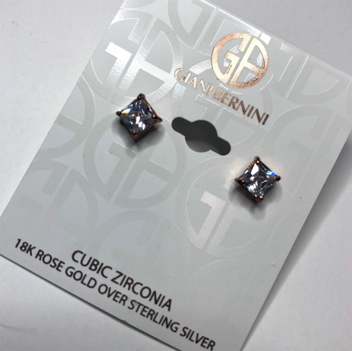 171 Giani Bernini Rose Gold over sterling 925 6mm CZ stud earrings $40