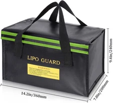 Portable Lipo Battery Safe Guard Fireproof Explosionproof Bag for Charge&Storage