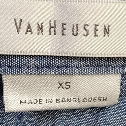 Van Heusen Womens Shirt Top Blouse Size XS XS Small Blue White - Picture 2 of 12