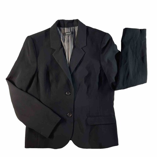 Nine West Blazer Suit Jacket Womens Size 14 Black Polyester Formal Workplace $90