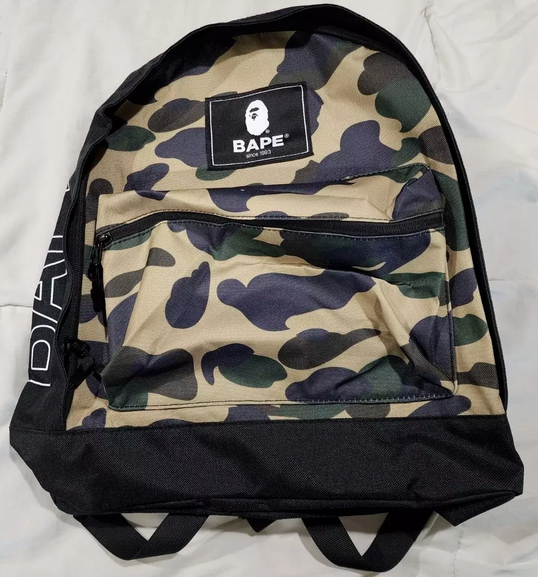 BAPE Backpack A Bathing Ape 2021 SS SUPREME Bag Pouch Yellow Camo