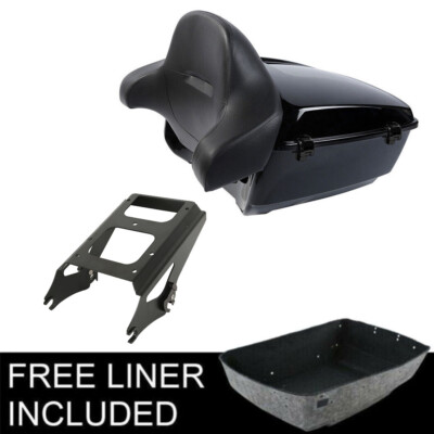 13.7'' King Trunk Pad 2-Up Mount Rack Fit For Harley Touring Street Glide 09-13